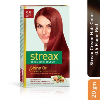 Streax Cream Hair Color 0.6 Flame Red, 20 gm
